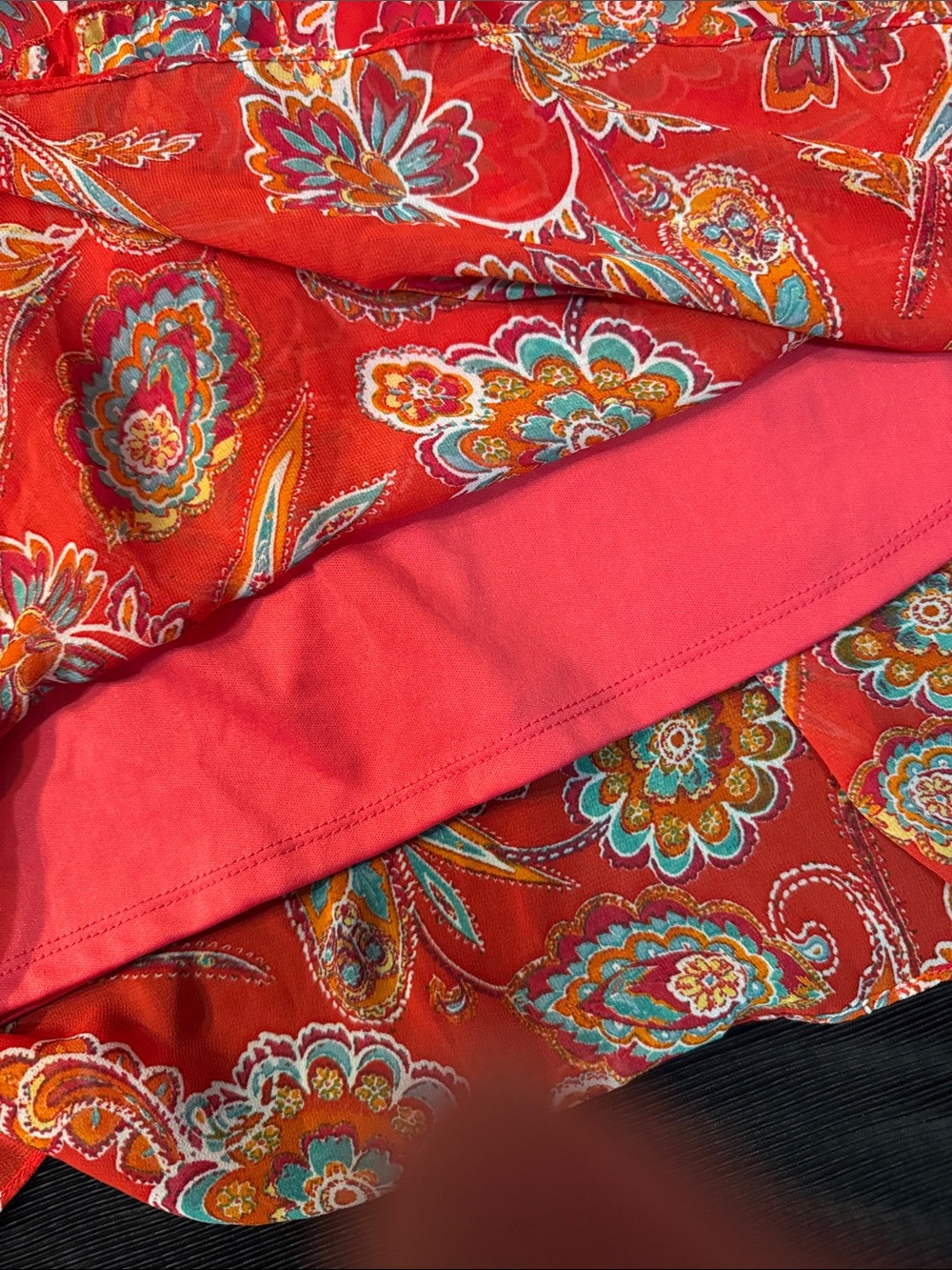 Rabbit Rabbit Rabbit Paisley Print Lined Tiered Maxi Dress - Like new! Petite 4 - Picture 7 of 9